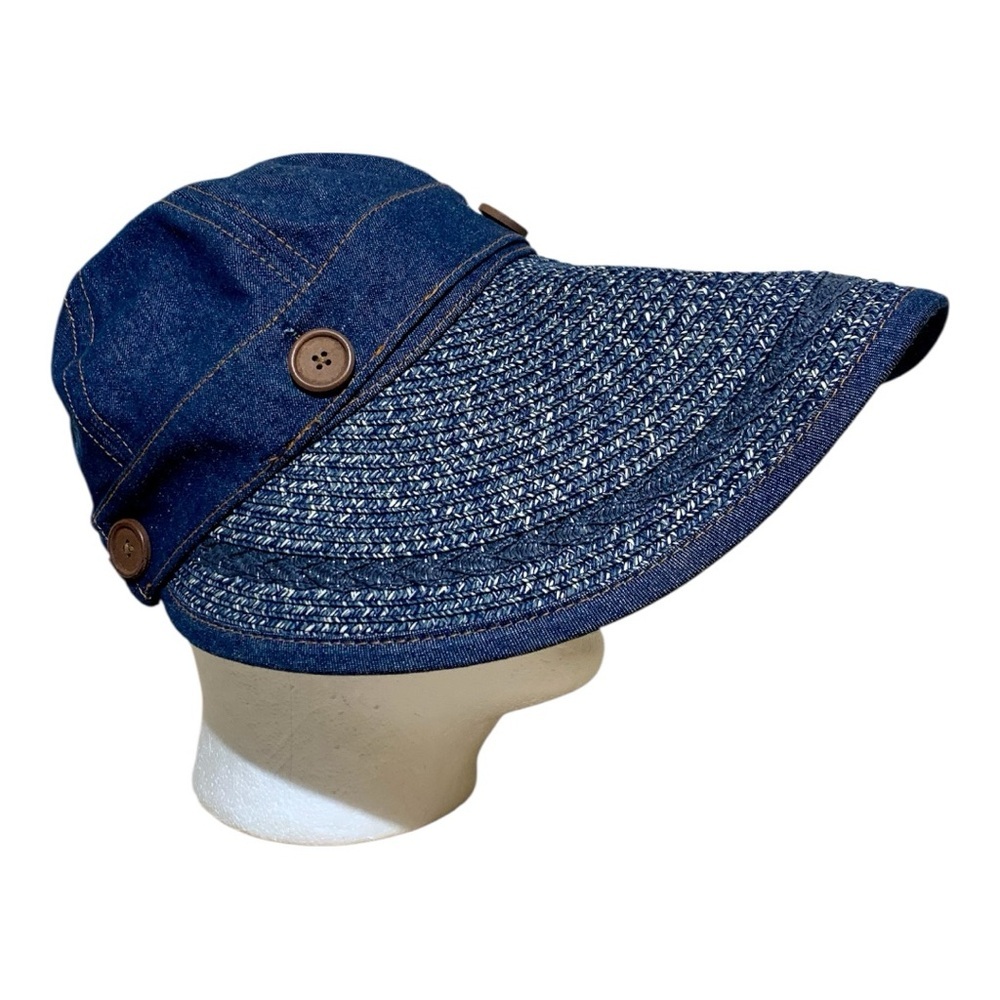 Dahlia 2 in 1 Denim & Straw Wide Brimmed Hat